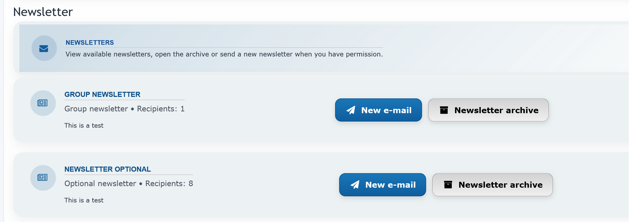 Newsletter overview